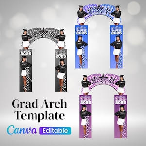 Graduation Entrance Arch Design, Editable Graduation Arch Template, Balloon Arch Template, Graduation Party Decor, Canva Template