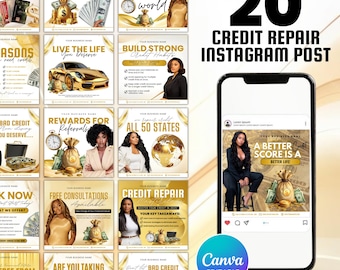 Credit Repair Instagram Post,Credit Repair Social Media Template,Credit Repair Template,Diy Credit Repair,Credit Repair Flyer,Canva Template