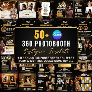 360 Photo Booth Instagram Template, 50+ Photo Booth Templates, 360 Booth flyer, Photo Booth Social Media Posts, Photo Booth Instagram