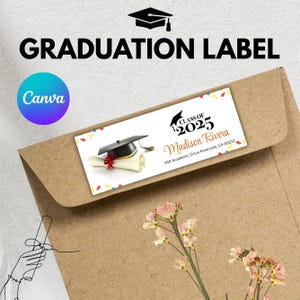 Graduation Announcement Mailing Label, Class of 2025 labels, Grad Party Address Labels, Printable Graduation labels, Digital Download