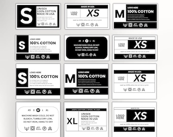 Editable Clothing Neck Tag Template, DIY Garment Tag (Canva)