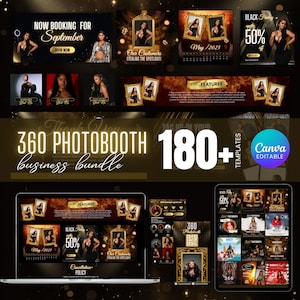 360 Photo booth Business Bundle, Acuity Scheduling Templates, 360 photobooth Info Page, 360 Photo Booth Instagram Business Templates