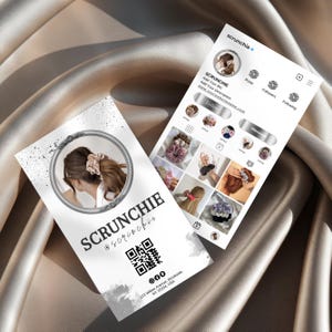2025 Instagram Business Card, IG Business Card, Scrunchie IG Business Card, QR code Business Card, Instagram Business Cards