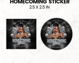 Vote Homecoming Queen Sticker, Class Campaign (Canva Template)