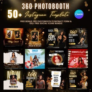 360 Photo Booth Instagram Template, 50+ Photo Booth Templates, 360 Booth flyer, Photo Booth Social Media Posts, Photo Booth Instagram
