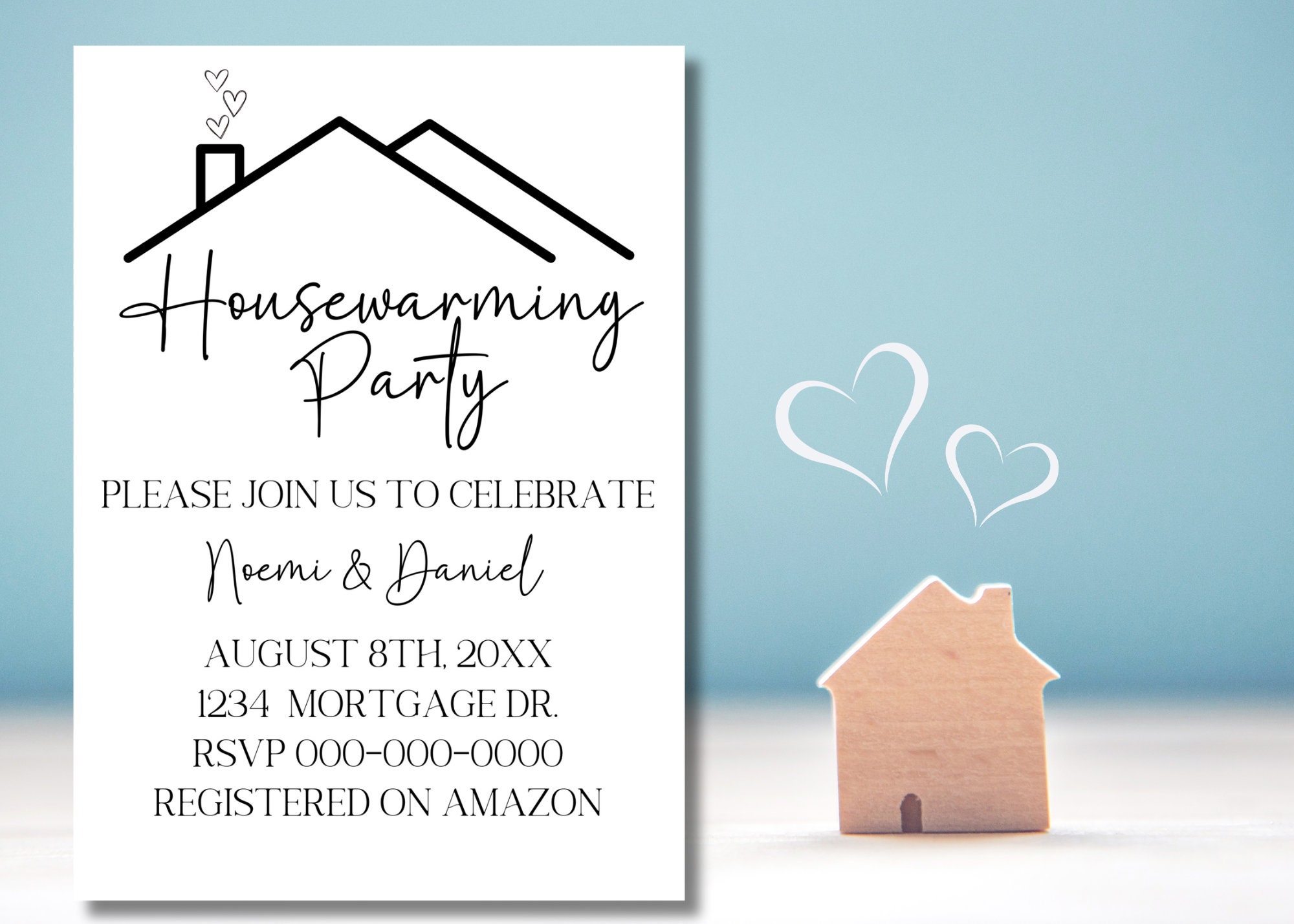 Modern Housewarming Invitation, Printable, Editable Template for New ...