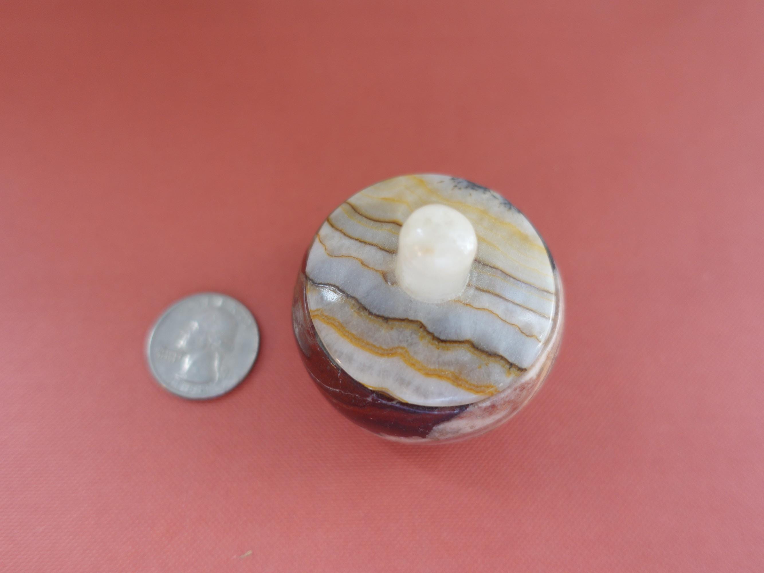 Vintage Round Onyx Trinket Box, Small Stone Box for Jewelry - Etsy
