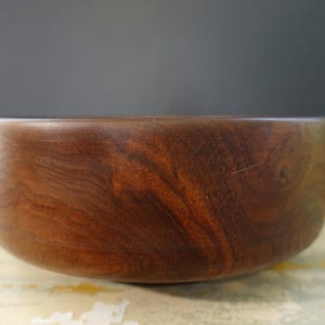 Vintage Teak Bowl, Large Vintage Mid Century Modern Solid Wood Bowl, Artisan Bowl