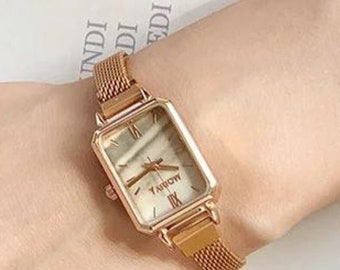 Montre Jacqueline, style vintage | Montre élégante | Montre-bracelet en or | Montre fine | Cadeau pour elle | Cadeau d'anniversaire, Cadeau pour femme | Cadeau mariée