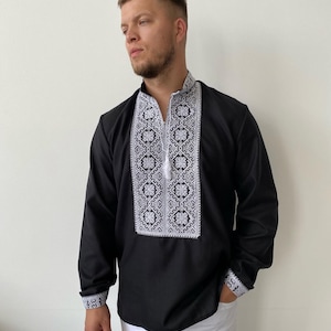 Embroidered skirt, embroidered linen men shirt, linen skirt, ukrainian shirt, linen clothing, ukrainian vyshyvanka, ukrainian embroidery