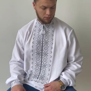 Embroidered skirt, embroidered cotton men shirt, cotton skirt, ukrainian shirt, linen clothing, ukrainian vyshyvanka, ukrainian embroidery