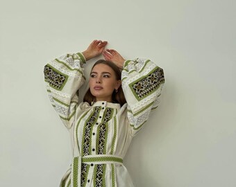 Ukrainian embroidered blouse, custom embroidery, ukrainian vyshyvanka woman blouse, linen clothing, handmade blouse, embroidered blouse