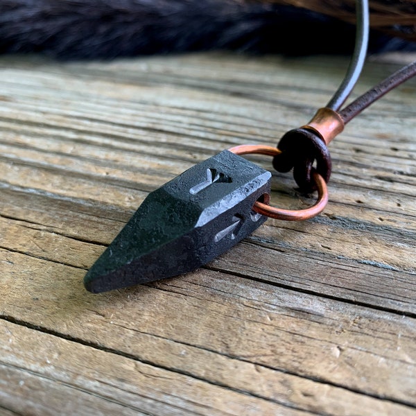 Fang of Fenrir Pendant Hand Forged Jewelry Witchcraft Talisman Viking Runes