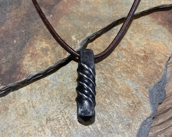 Hand Forged Twisted Iron Pendant Witchcraft, Pagan & Fantasy Jewelry