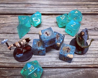 Dice of the Ancients: A Tabletop RPG Accessory™ Set of Four Runic Dice for Gaming and Spellcraft