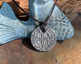 Stuk van acht piratenmunthanger Handgemaakte sieraden Hekserij Talisman Piraat LARP RPG