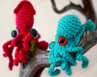 Baby Octopus and Squid crochet pattern