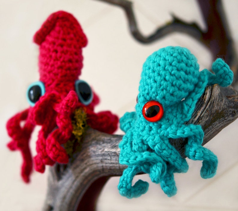 Baby Octopus and Squid crochet pattern image 1