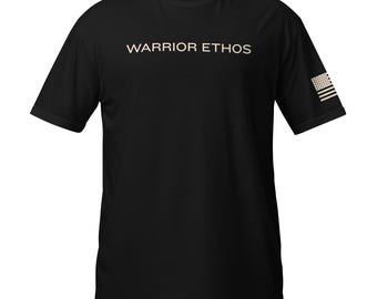 Warrior Ethos Military T‑Shirt | Patriotic American Flag Warrior Tee | Atlantic Co Clothing