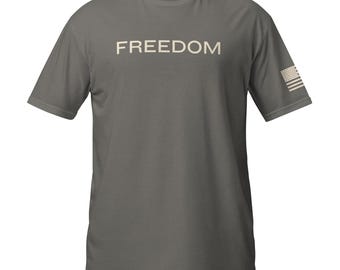 Freedom USA Flag T‑Shirt | Patriotic Military Graphic Tee | Atlantic Co Clothing