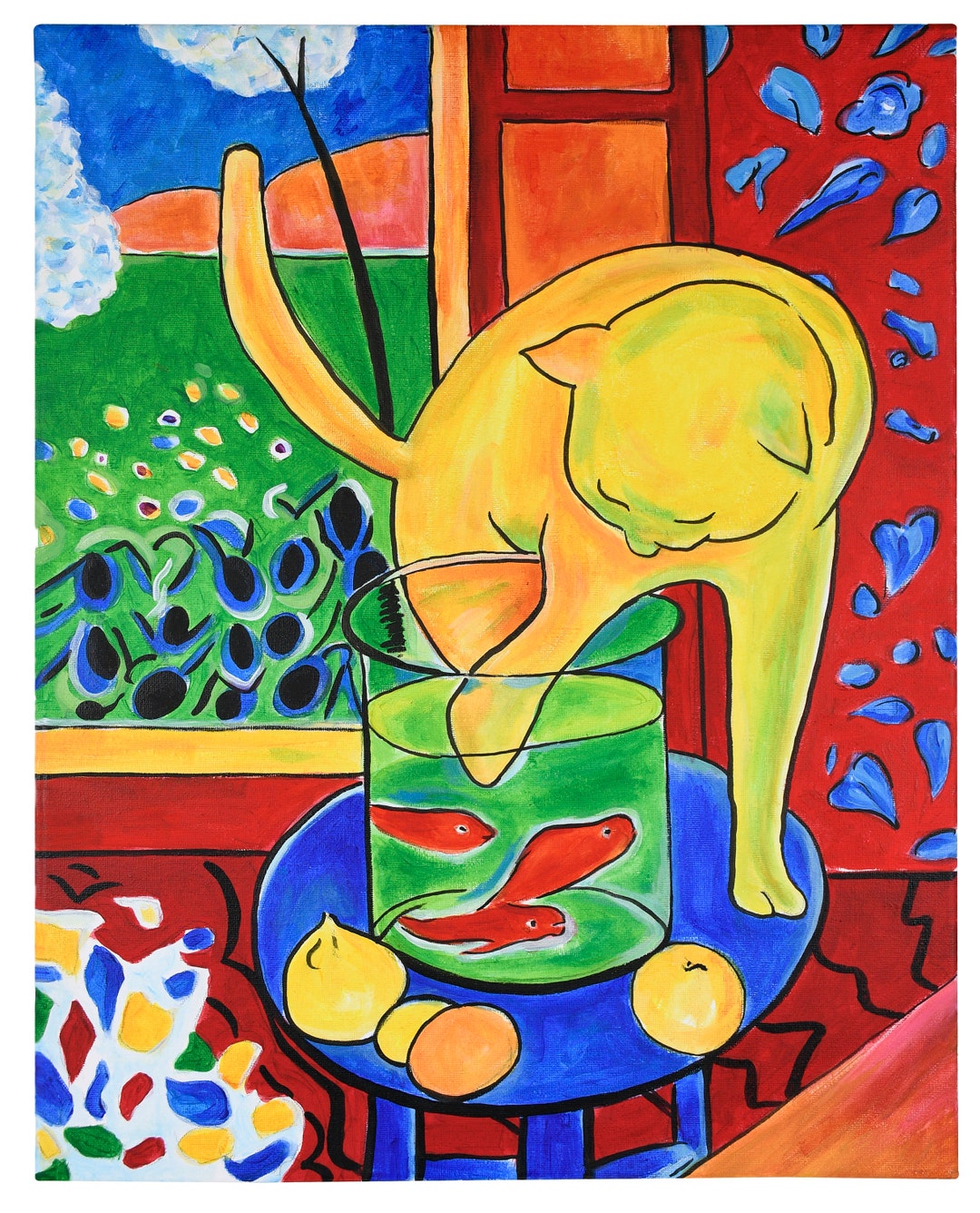 Handpainted Henri Matisse the Cat With Red Fish Oil Painting, High Quality Reproduction of