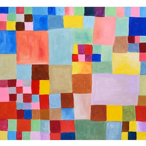 100% Hand-painted Reproduction of Paul Klee&#39;s Artwork &quot;Flora on Sand&quot; Oil Painting on Canvas Stretched Wall Art for Living Room Wall Decor