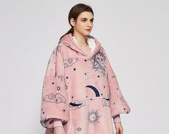 Celestial Blanket Hoodie: Unisex Oversized Wearable Blanket