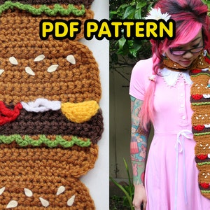 Burger Scarf - PDF Crochet Pattern