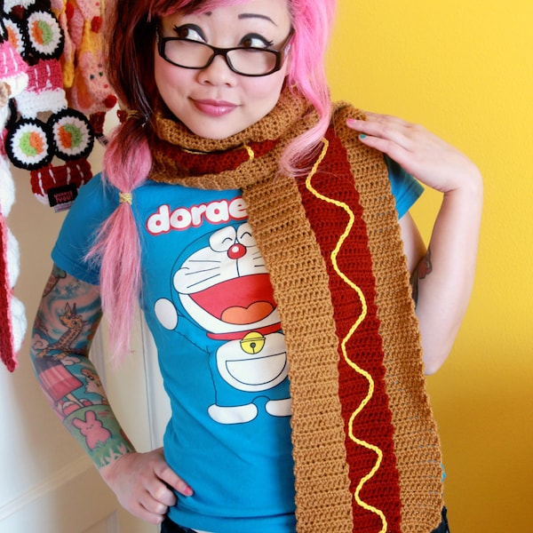 PDF Crochet Pattern - Hot Dog Scarf