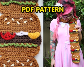 Écharpe Burger - Patron au Crochet PDF