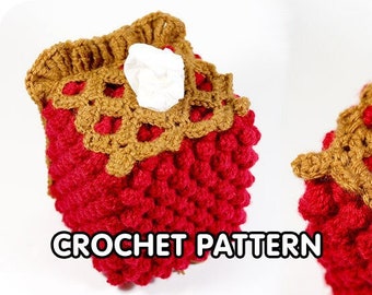 PDF Crochet Pattern - Cherry Pie Tissue Box Cozy