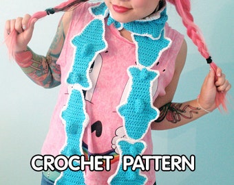 PDF Crochet Pattern - Gummy Shark Scarf