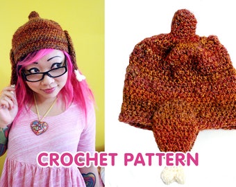 Turkey Hat with Drumstick Ear Flaps - Crochet Pattern PDF