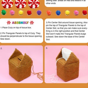 Gingerbread House Tissue Box Cozy Crochet Pattern PDF image 4