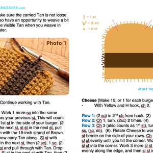 Burger Scarf PDF Crochet Pattern image 3