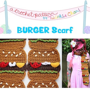 Burger Scarf PDF Crochet Pattern image 2