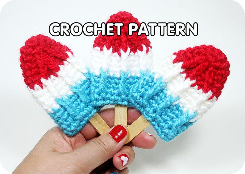 PDF Crochet Pattern Rocket Pop Brooch/Hair Clip image 1