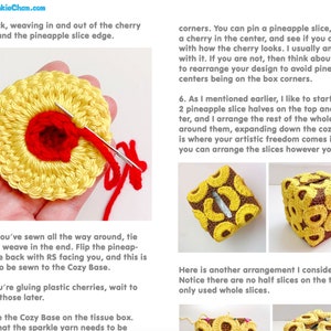 Pineapple Upside Down Cake tissue box cozy PDF Crochet Pattern Twinkie Chan amigurumi play food image 6