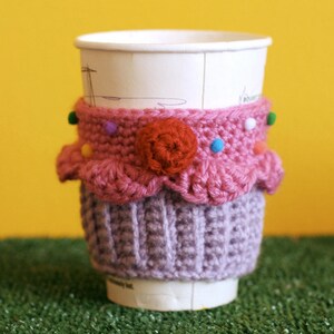 PDF Crochet Pattern Cupcake Coffee Cup Cozy sleeve image 2