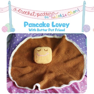 PDF Crochet Pattern Pancake Lovey security blanket with butter pillow image 2