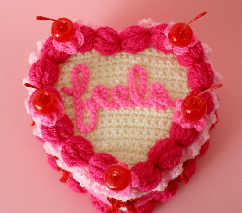 Heart Shaped Cake PDF Crochet Pattern Twinkie Chan Valentine amigurumi image 4