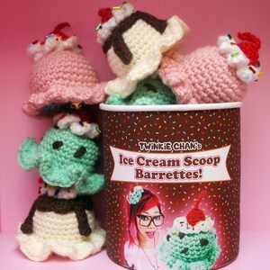 PDF Crochet Pattern Ice Cream Scoop Hair Clip image 5