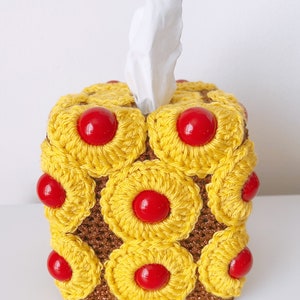 Pineapple Upside Down Cake tissue box cozy PDF Crochet Pattern Twinkie Chan amigurumi play food image 3