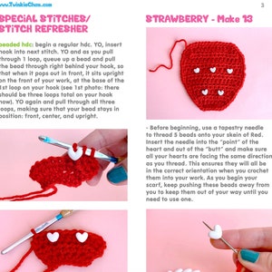 Strawberry Scarf PDF Crochet Pattern Twinkie Chan cute fruit berry wearable art image 5