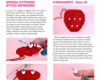 Strawberry Scarf - PDF Crochet Pattern - Twinkie Chan - Cute Fruit