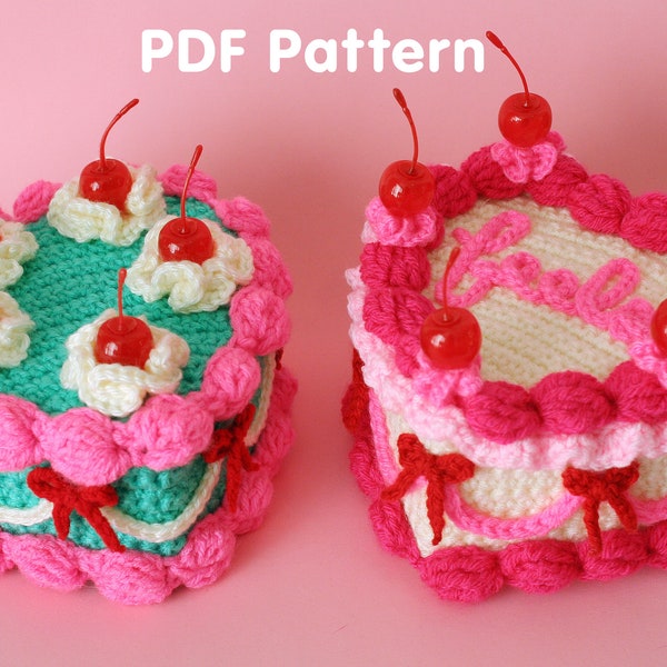 Heart Shaped Cake - PDF Crochet Pattern - Twinkie Chan - Valentine amigurumi