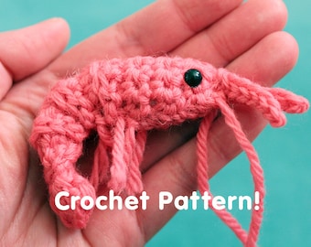 PDF Crochet Pattern - Shrimp or Prawn Amigurumi