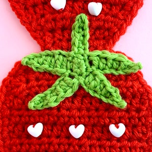 Strawberry Scarf PDF Crochet Pattern Twinkie Chan cute fruit berry wearable art image 4