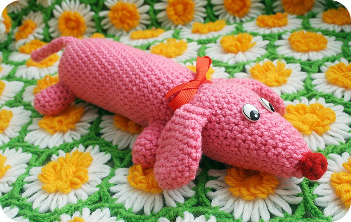 PDF Crochet Pattern Weiner Dog Plush Toy Etsy
