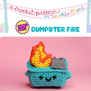 Dumpster Fire Patron au crochet PDF Twinkie Chan 100 % doux amigurumi image 6